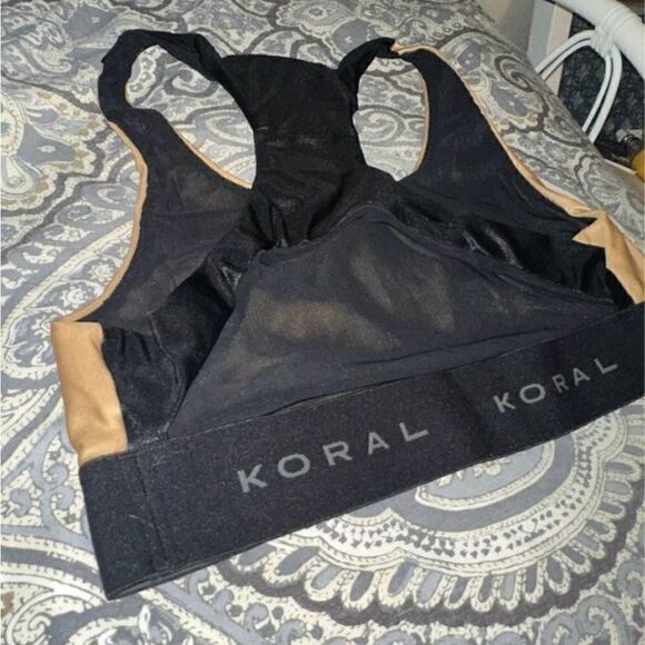 Koral Tan and Black Sports Bra - Picture 2 of 7